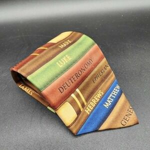 Eagles Wings Books of the Bible Multicolor Mens‎ Christian Religious Tie